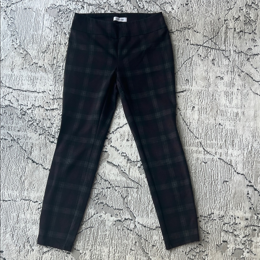 Calvin Klein Plaid Pants in Black and Purple